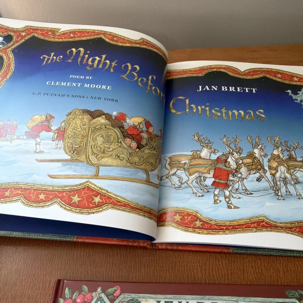 Vintage The Night Before Christmas Clement Moore & Home For Christmas Jan Brett‎